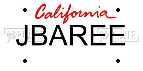JBAREE California License Plate