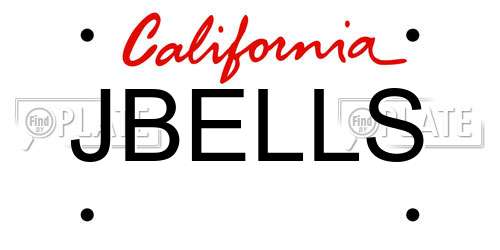 JBELLS California License Plate
