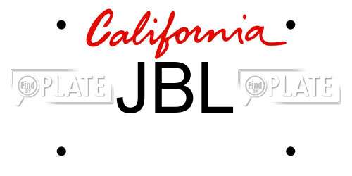 JBL California License Plate