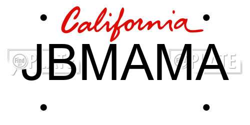 JBMAMA California License Plate