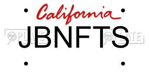 JBNFTS California License Plate