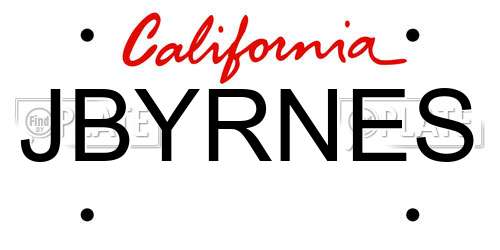 JBYRNES California License Plate