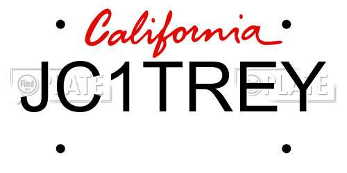 JC1TREY California License Plate