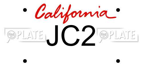 JC2 California License Plate