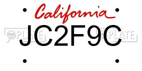 JC2F9C California License Plate