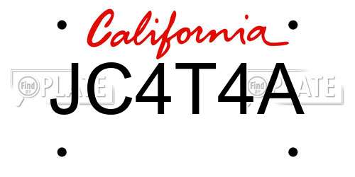 JC4T4A California License Plate