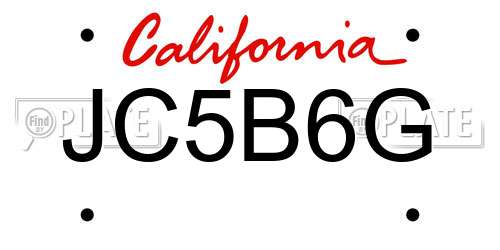 JC5B6G California License Plate