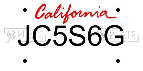 JC5S6G California License Plate