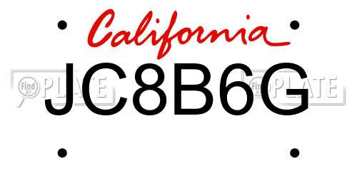 JC8B6G California License Plate
