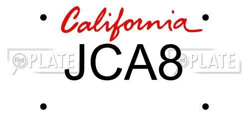JCA8 California License Plate