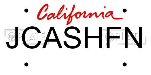 JCASHFN California License Plate
