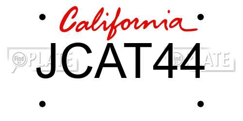 JCAT44 California License Plate