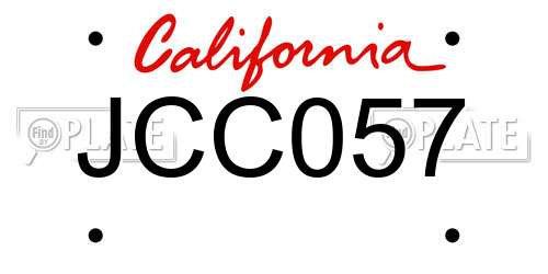 JCC057 California License Plate