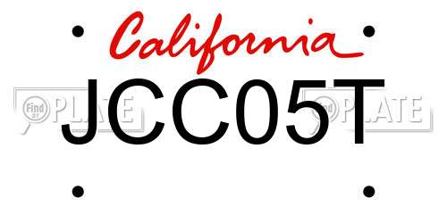JCC05T California License Plate