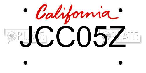 JCC05Z California License Plate