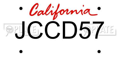 JCCD57 California License Plate