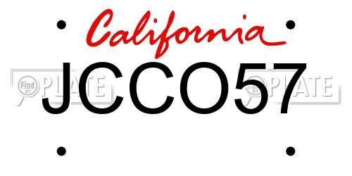 JCCO57 California License Plate