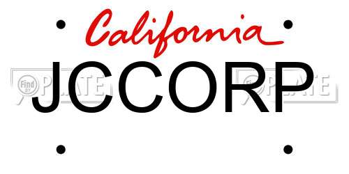 JCCORP California License Plate