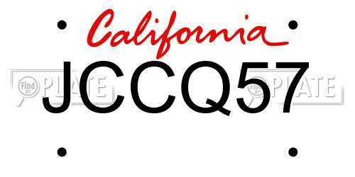 JCCQ57 California License Plate