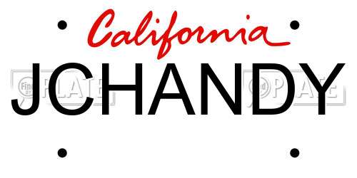 JCHANDY California License Plate
