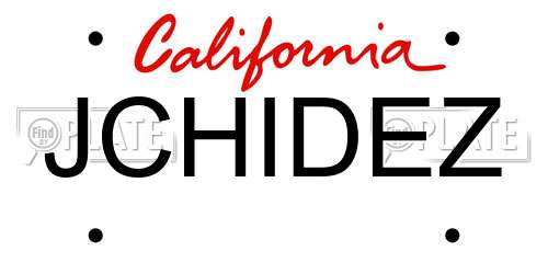 JCHIDEZ California License Plate