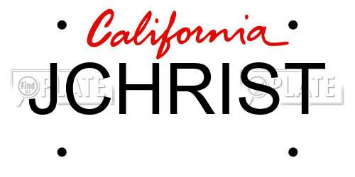 JCHRIST California License Plate