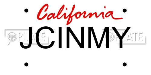 JCINMY California License Plate