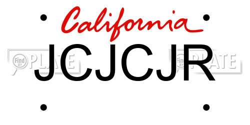 JCJCJR California License Plate