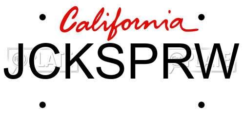JCKSPRW California License Plate