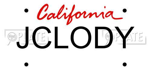 JCLODY California License Plate