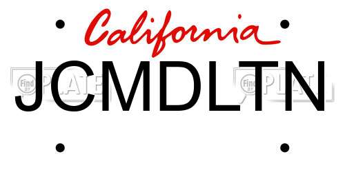 JCMDLTN California License Plate