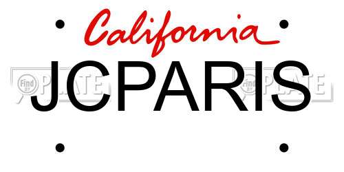 JCPARIS California License Plate