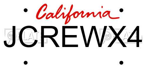 JCREWX4 California License Plate