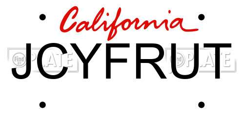 JCYFRUT California License Plate