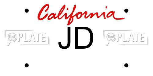 JD California License Plate