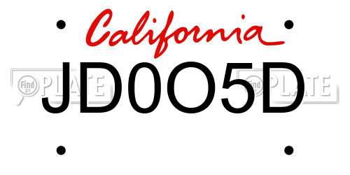 JD0O5D California License Plate