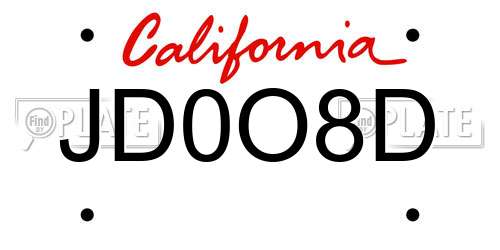 JD0O8D California License Plate