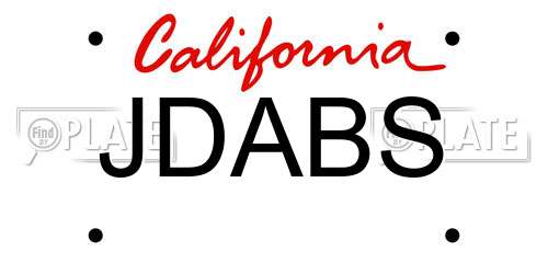 JDABS California License Plate