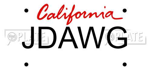 JDAWG California License Plate