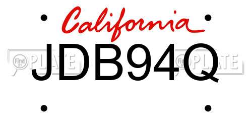JDB94Q California License Plate