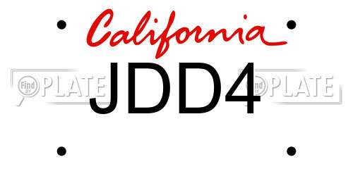 JDD4 California License Plate