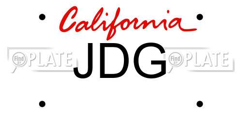 JDG California License Plate