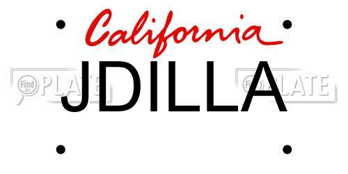 JDILLA California License Plate