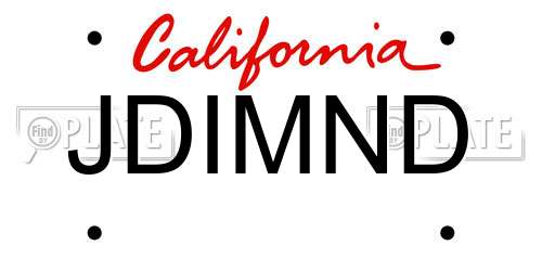 JDIMND California License Plate