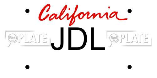 JDL California License Plate