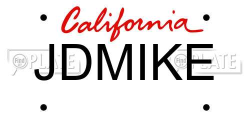 JDMIKE California License Plate