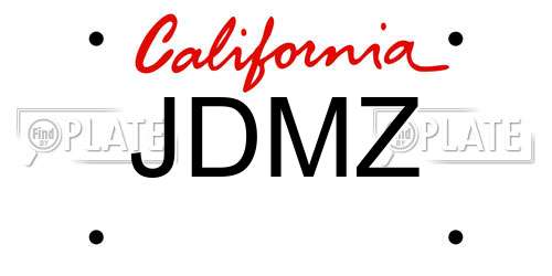 JDMZ California License Plate