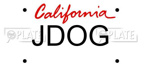 JDOG California License Plate