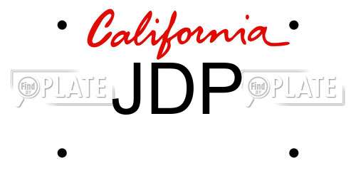 JDP California License Plate