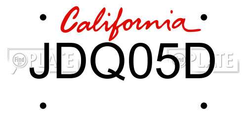 JDQ05D California License Plate